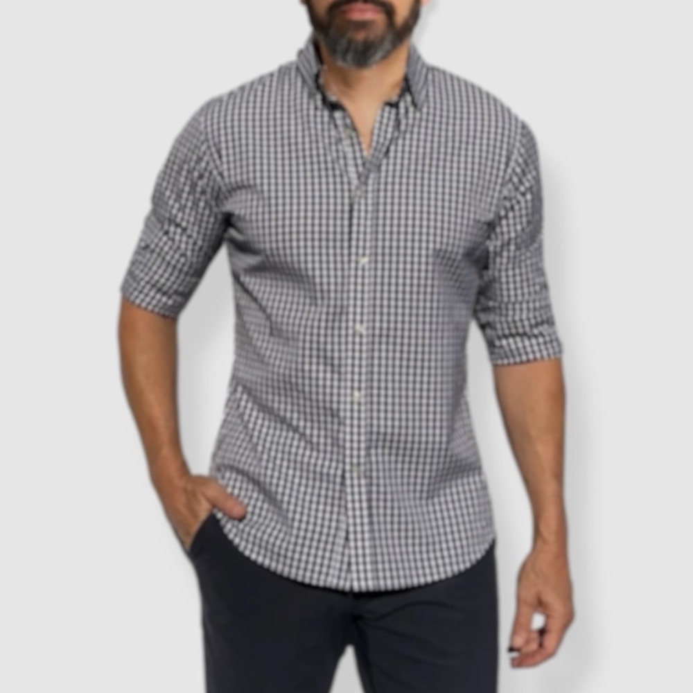 Teddy Stratford NYC Men's Zip Fit Shirt | Size 6 XXL | Black + White | $50